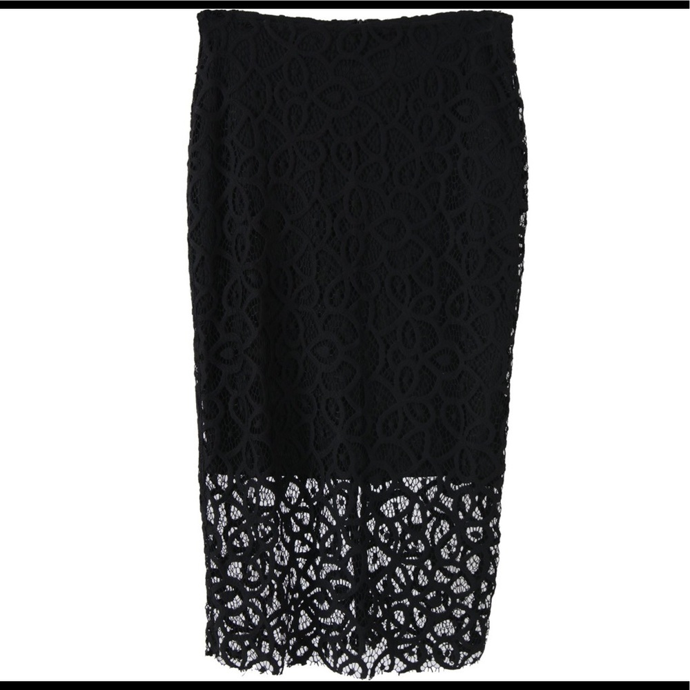 Zara Black Lace Pencil Skirt
